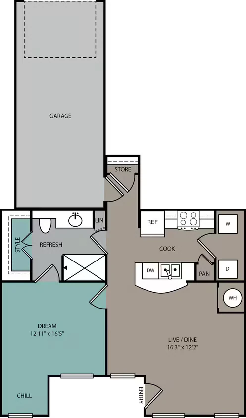 THA1L 1B Lower Townhome 1C Garage 03106 floor plan